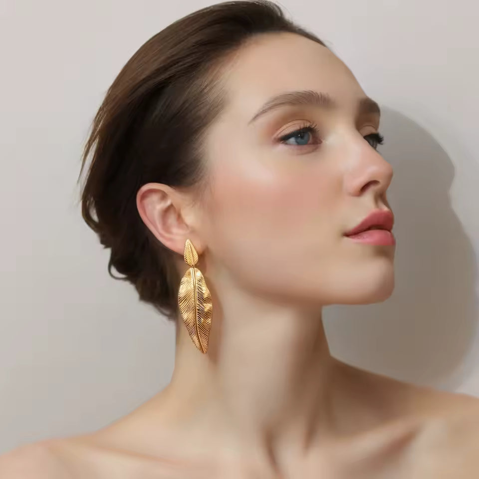 Goldyra - Leaf Oorbellen - Gold