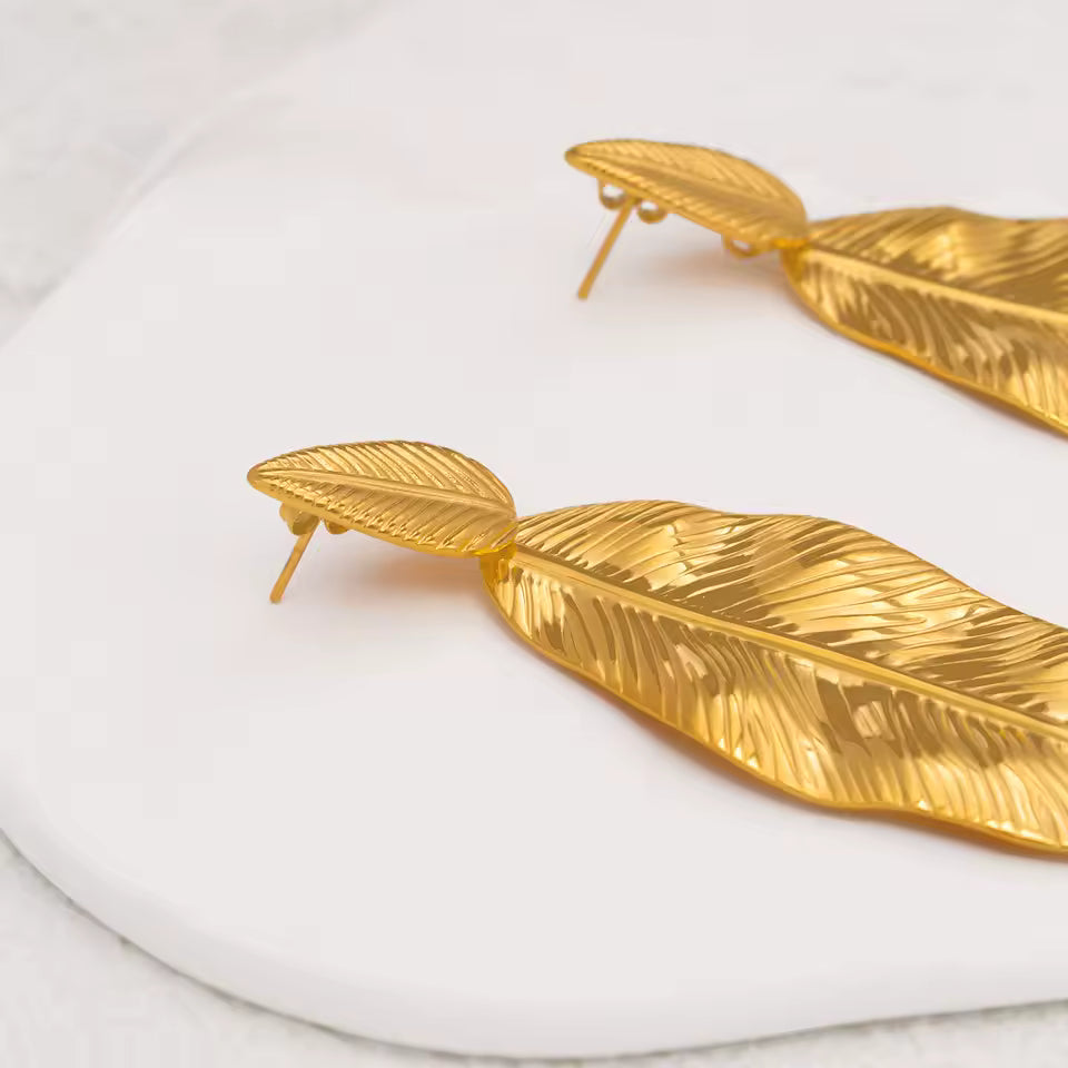 Goldyra - Leaf Oorbellen - Gold