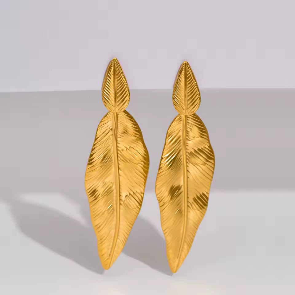 Goldyra - Leaf Oorbellen - Gold