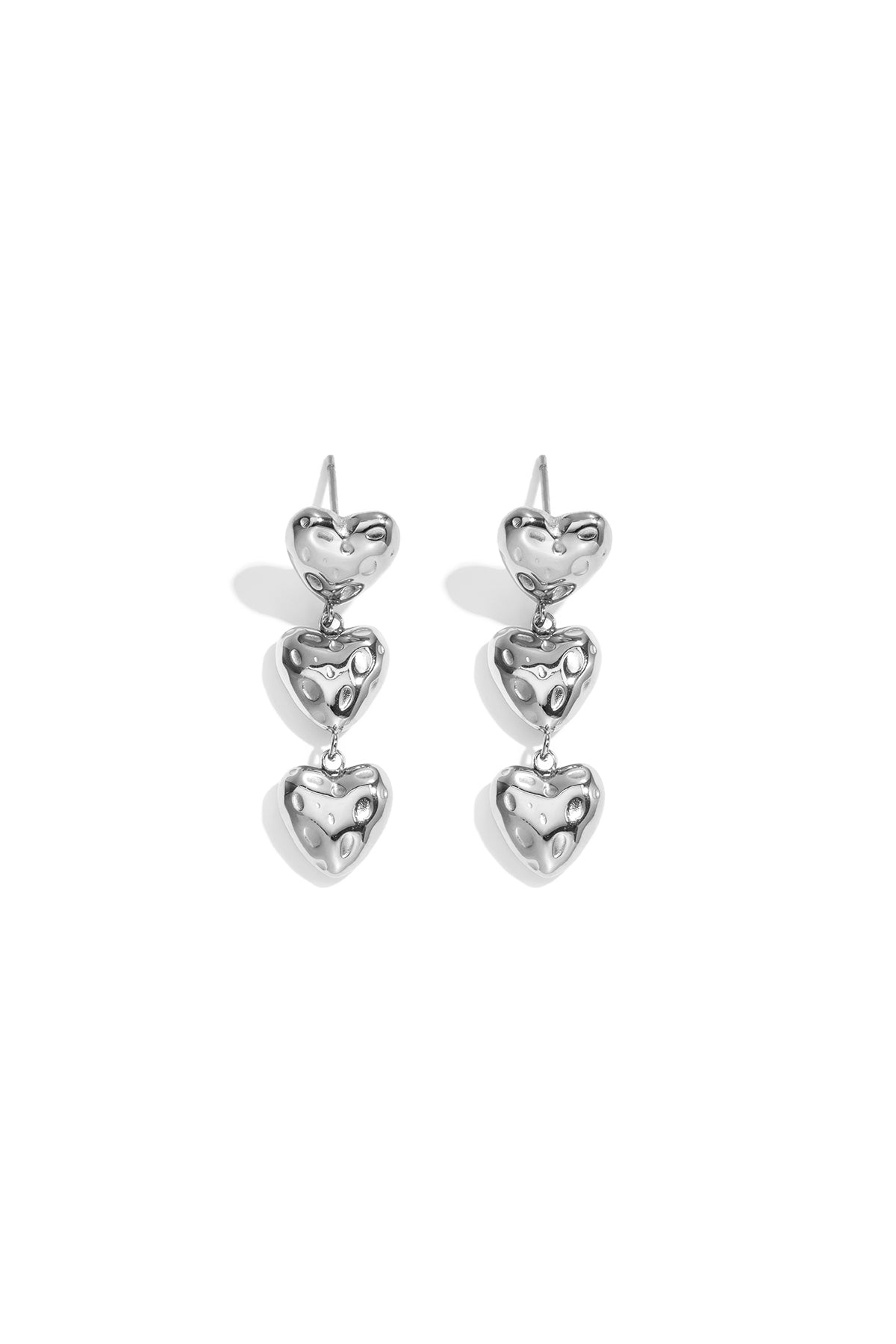 Stainless Steel Drop Earrings Heart Simple Daily Simple Series Women's jewelry