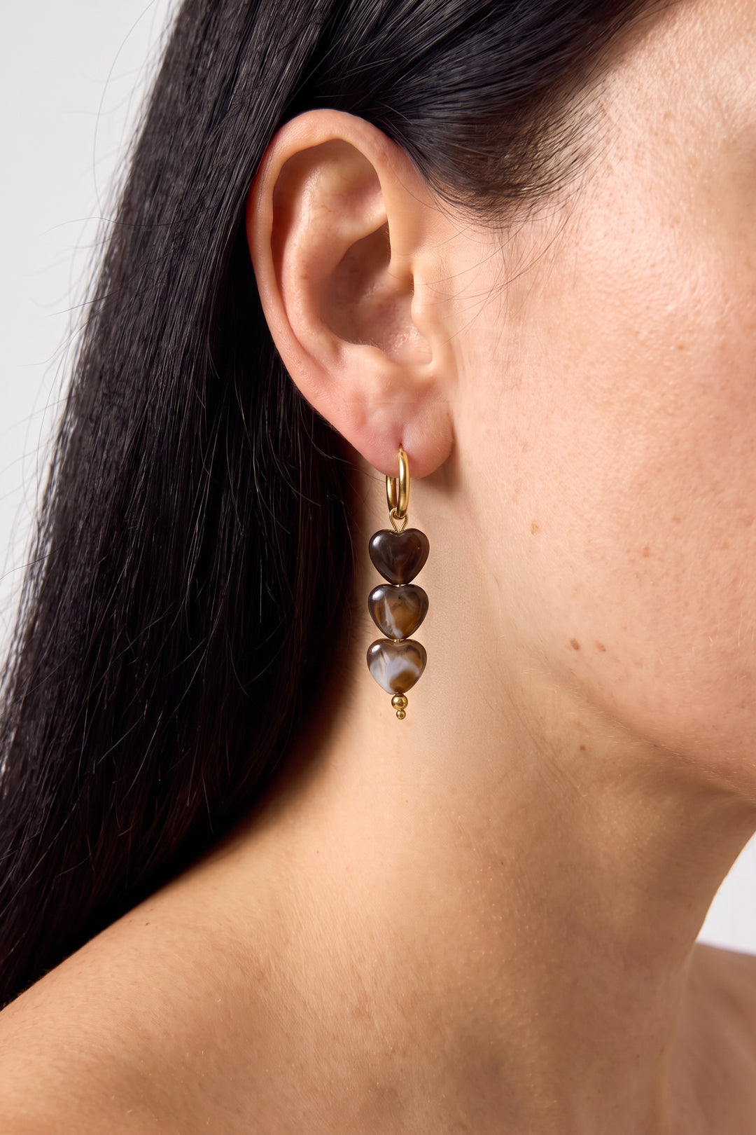 Stainless Steel Beads Earrings Heart Simple Daily Simple Series Women's jewelry