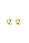 Stainless Steel Stud Earrings Heart Simple Daily Simple Series Women's jewelry