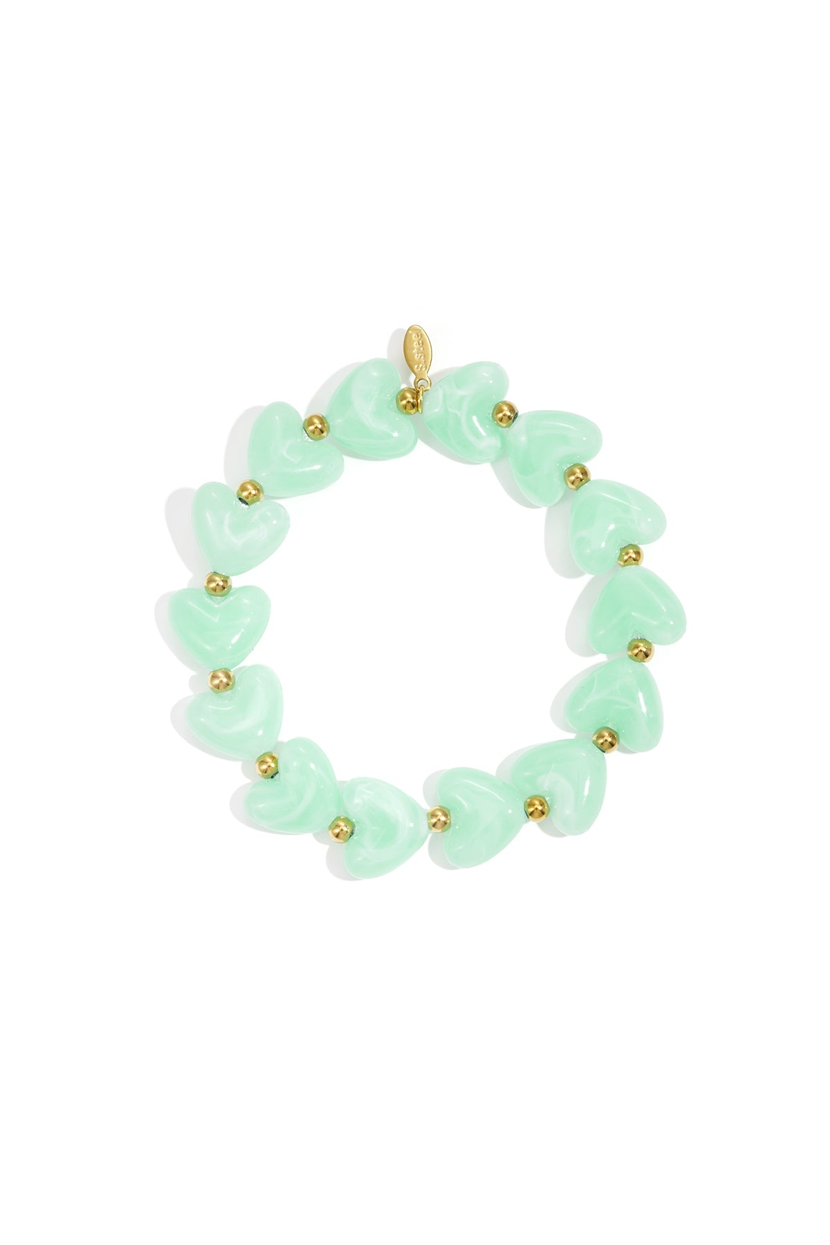 Elastic heart beaded bracelet