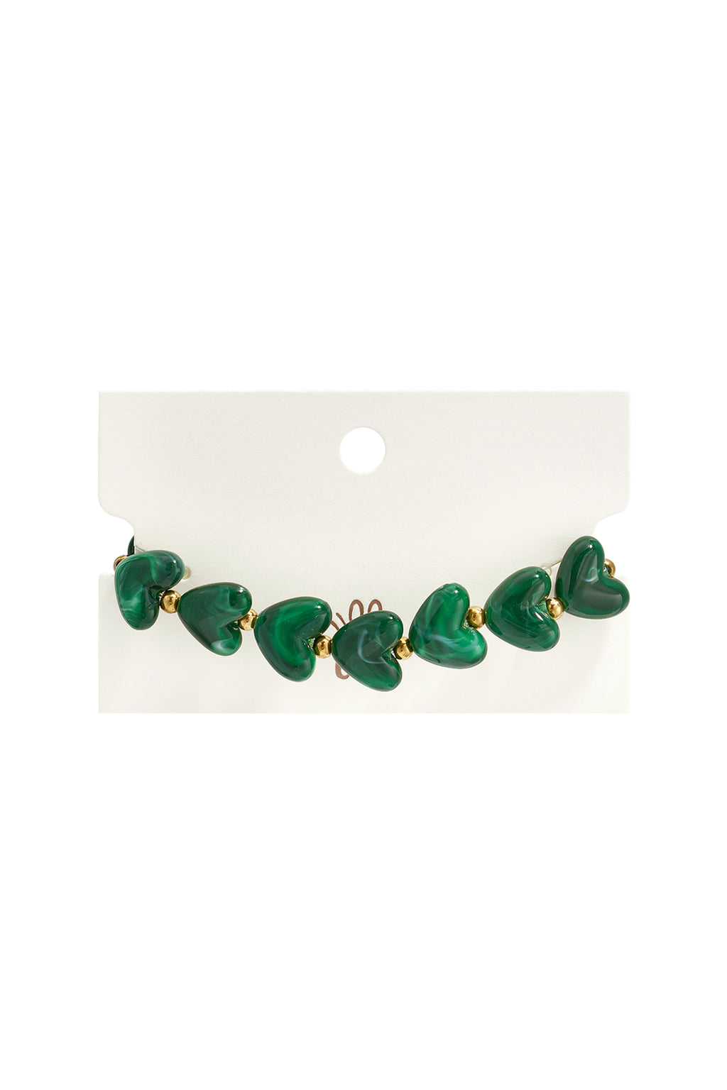 Elastic heart beaded bracelet