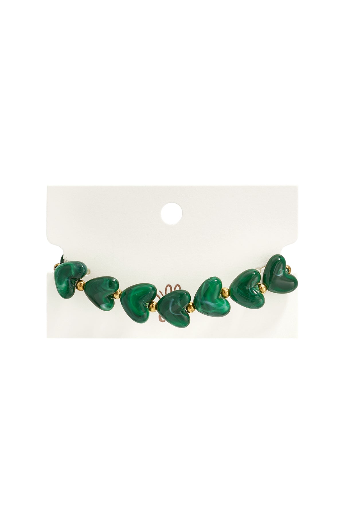 Elastic heart beaded bracelet