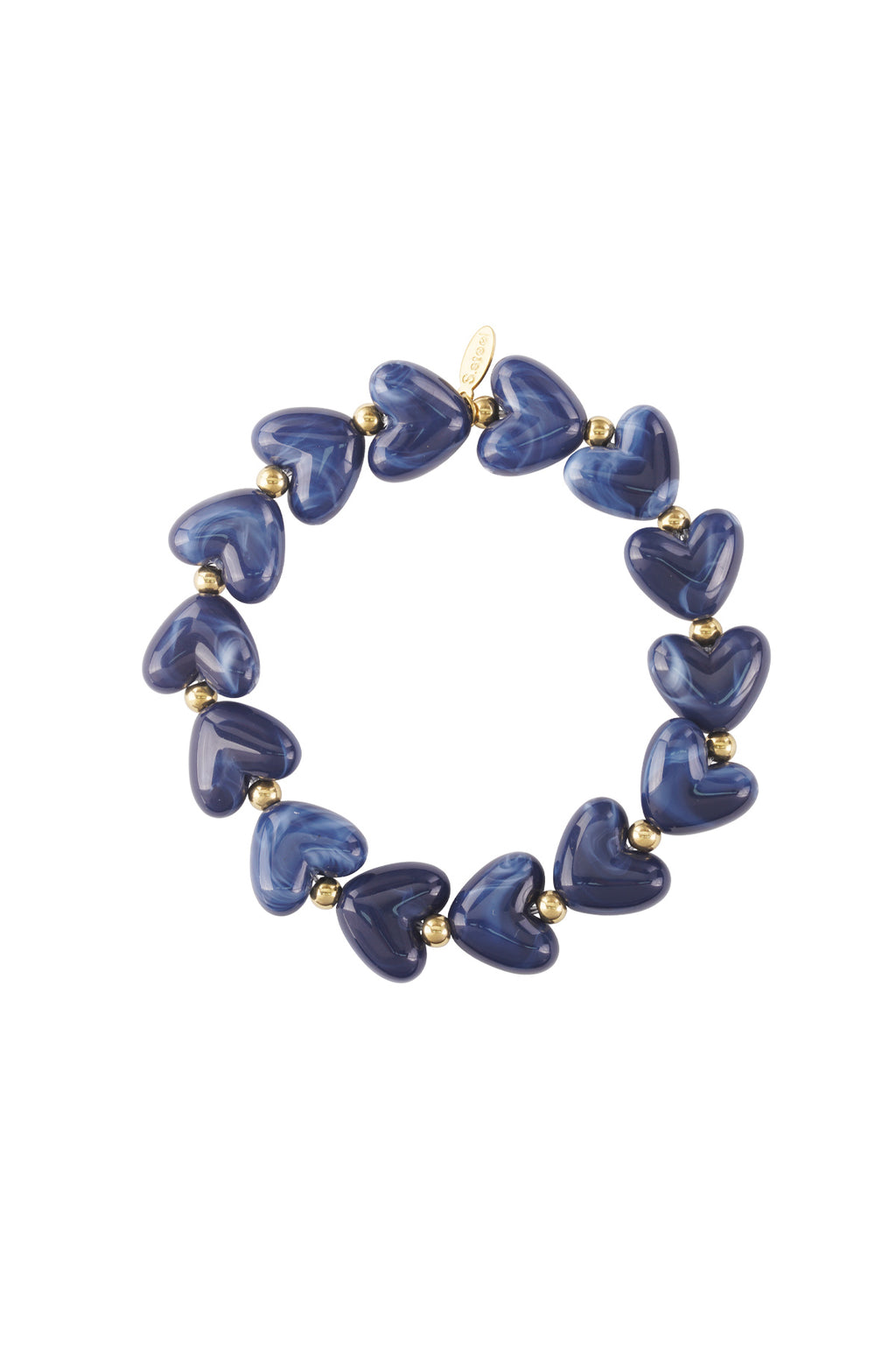 Elastic heart beaded bracelet