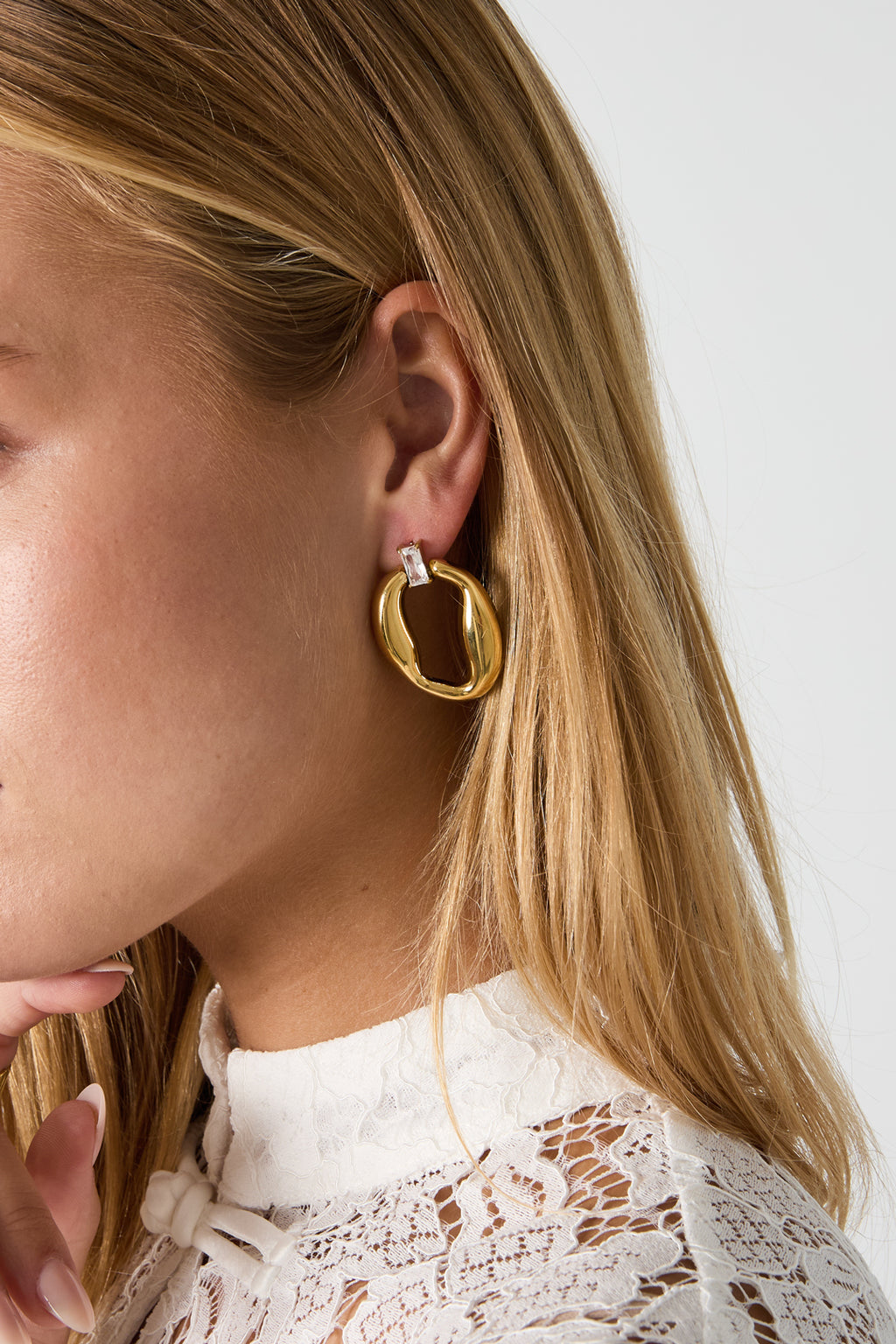 Stainless Steel Stud Earrings Irregular Shape Simple Daily Simple Series Women's jewelry