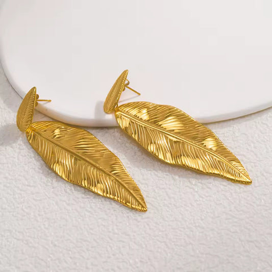 Goldyra - Leaf Oorbellen - Gold