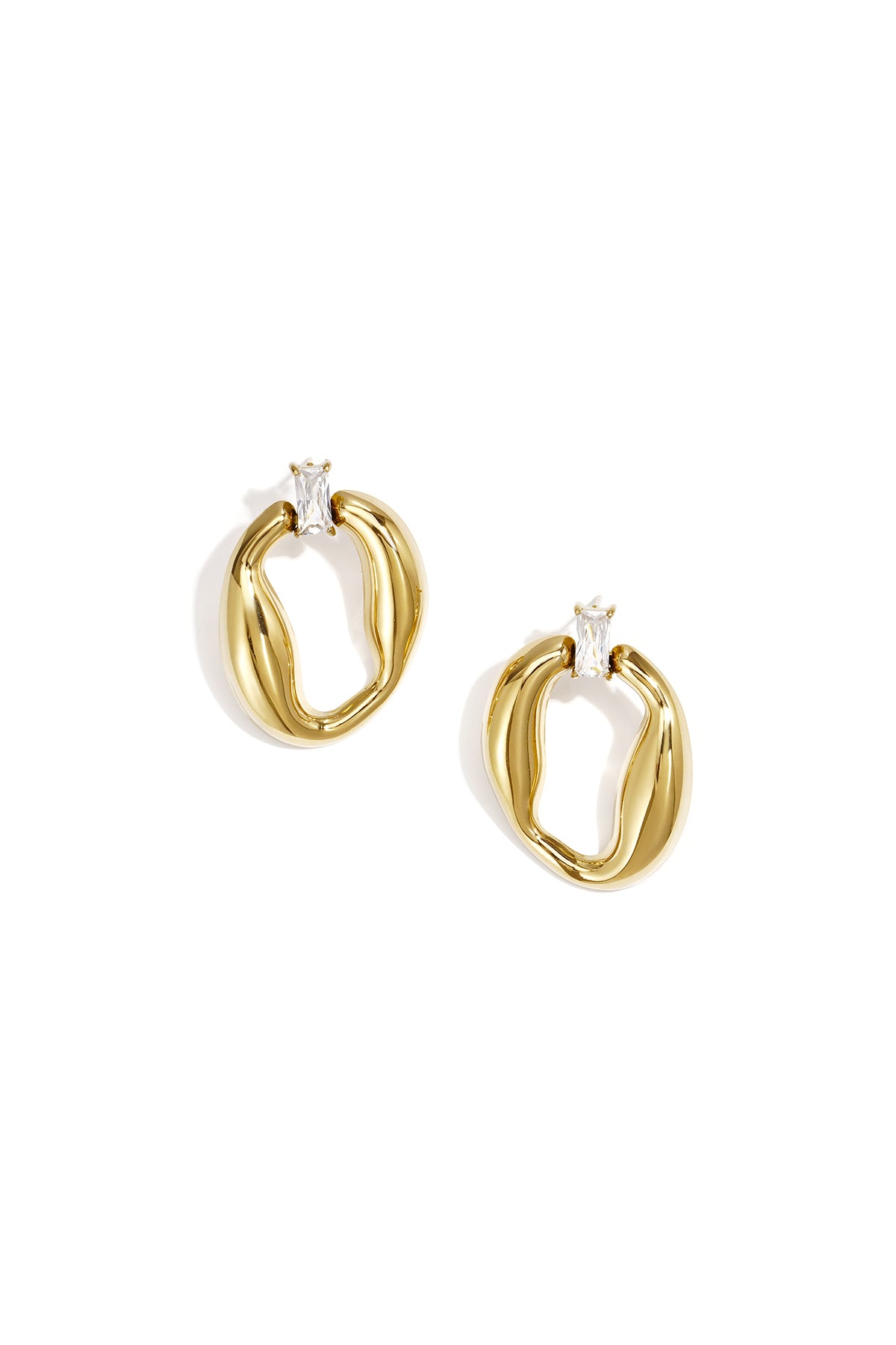 Stainless Steel Stud Earrings Irregular Shape Simple Daily Simple Series Women's jewelry