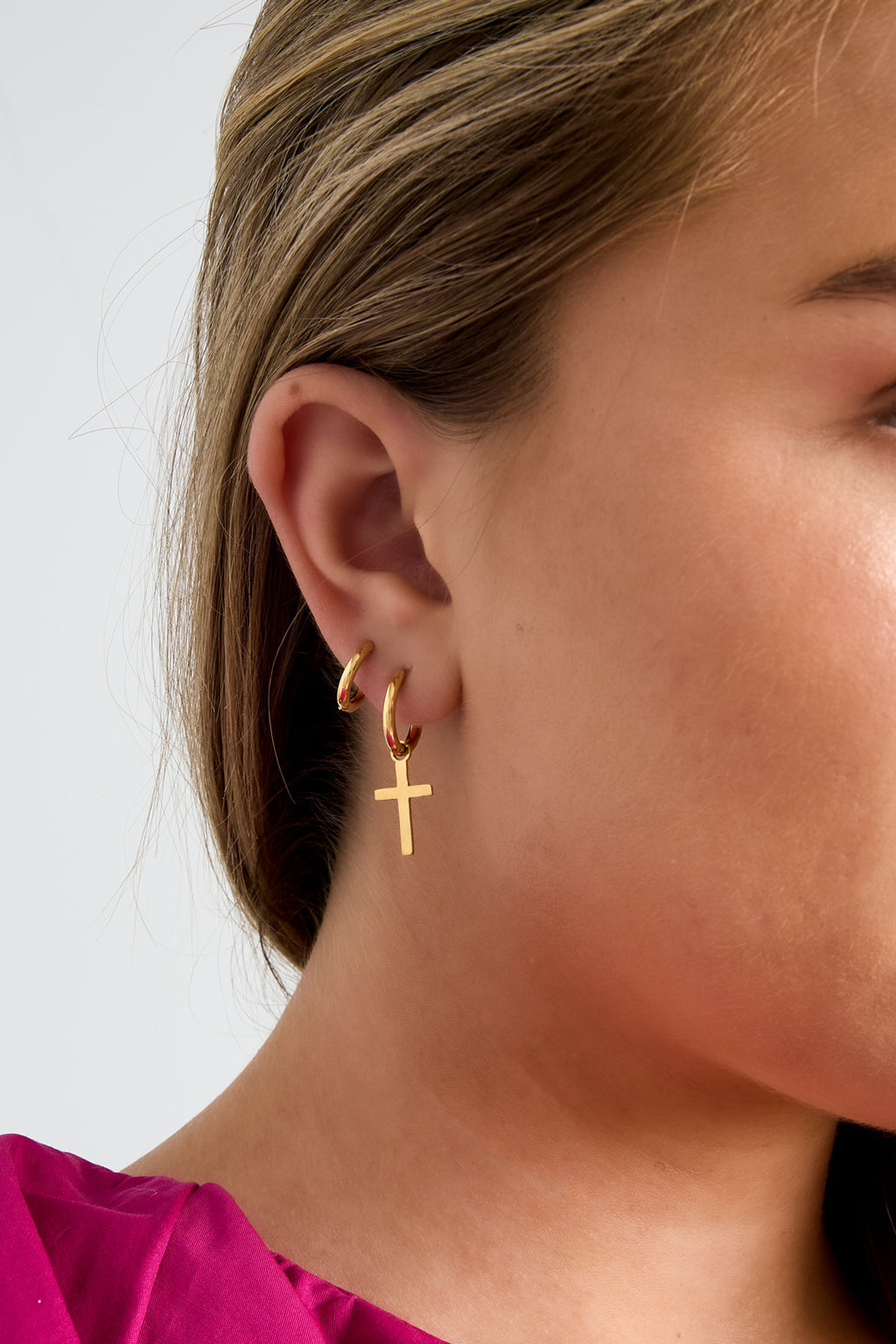 Stainless Steel Drop Earrings Cross Simple Daily Simple Series Women's jewelry
