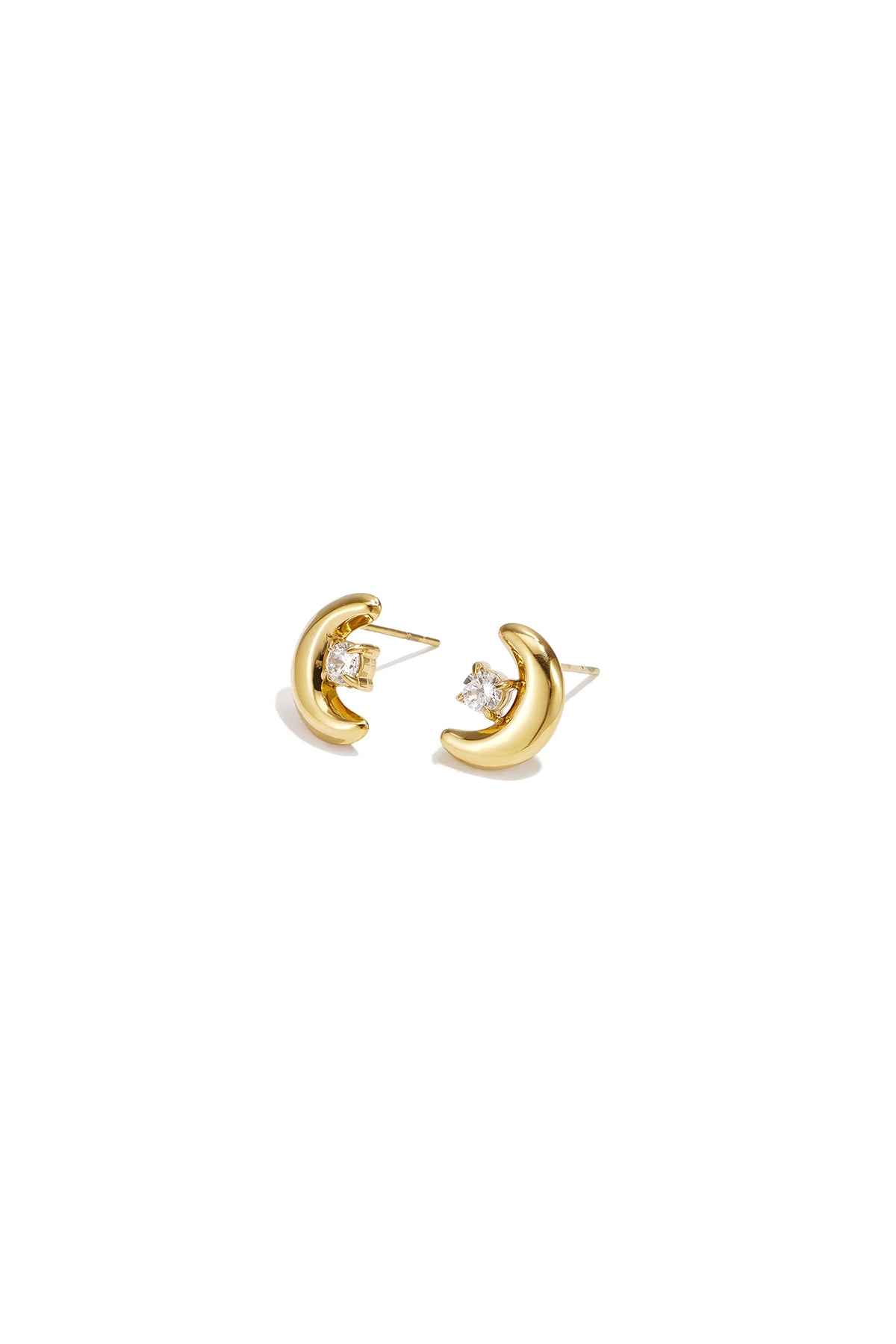 Stainless Steel Stud Earrings Moon Simple Daily Simple Series Women's jewelry